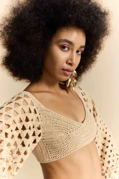 Blusa Manga Bufante Marfim