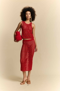 Saia Midi V Red - comprar online