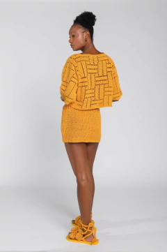 T shirt Mustard Cropped - Atelie Mão de Mãe