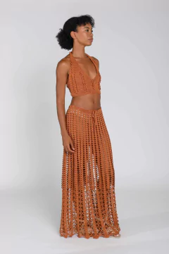 Saia longa Ocre Renda - buy online