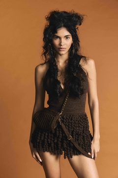Mini Dress Rolotê Chocolate