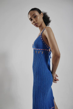 DRESS MIDI BLUE - Atelie Mão de Mãe