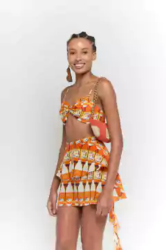 Camisa crochê marrom e bege - (cópia)