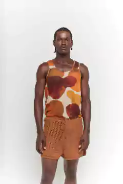 Short Marrom Ocre Tramas Frontal - buy online