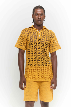 Camisa Renda Mostarda