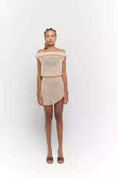 Blusa crochê com capuz - creme - (cópia)