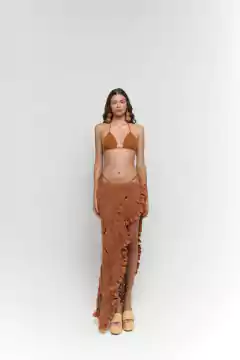 Saia crochê com búzios terracota - (cópia)