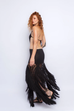 Vestido Cruise Black Franjas