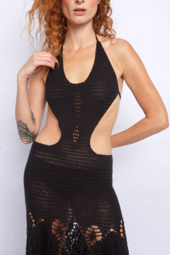 Image of Vestido Cruise Black Franjas