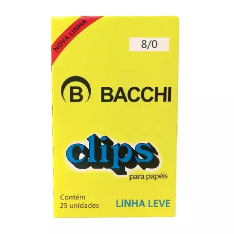 CLIPS BACCHI 8/0 - 25 UNIDADES