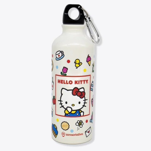 GARRAFA DE ALUMINIO 500ML C/MOSQUETAO HELLO KITTY