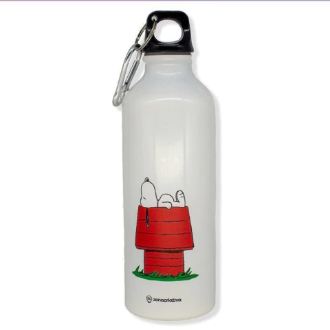 GARRAFA DE ALUMINIO 500ML C/MOSQUETAO SNOOPY