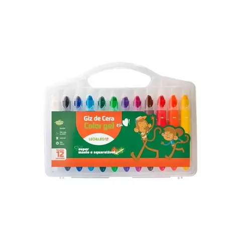 GIZ DE CERA COLOR GEL 12 CORES UND LEOELEO