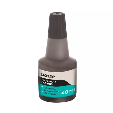 TINTA PARA CARIMBO - 40ML - PRETO - BAZZE