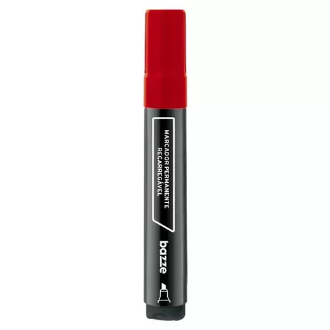 MARCADOR PERMANENTE RECARREGÁVEL - VERMELHO - BAZZE