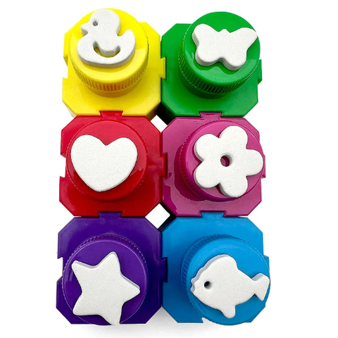 GUACHE COM 6 CARIMBOS COM POTE ENCAIXÁVEL - ESTOJO C/ 6 CORES 20 ML CADA - LEO&LEO