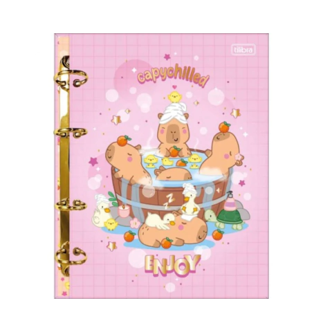 CADERNO ARGOLADO CARTONADO COLEGIAL CAPYCLUB 80 FOLHAS