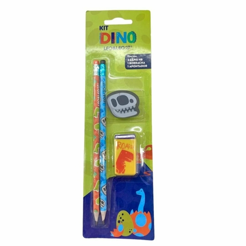 KIT LÁPIS HB DINO LÁPIS/APONTADOR/BORRACHA