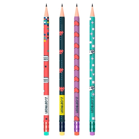 LÁPIS GRAFITE HB GAME C/ BORRACHA LEO E LEO