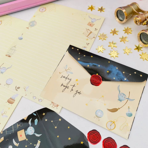 KIT PAPEIS DE CARTA COM ENVELOPES LA PALOMITA - MAGIA