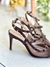 Slingback Couro e Tela com Detalhes em Spykes - Elegância e Sofisticação - loja online