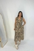 Vestido Animal Print Botão na internet