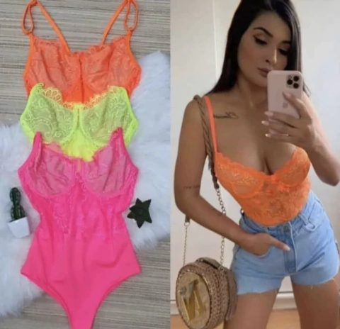 Body Renda Neon - Promoção Imperdível em Nosso Site