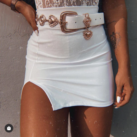 Saia Fenda Branca - Moda Feminina | Promoção