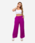 Imagem do Calça Pantalona Feminina Cintura Alta Com Bolso e Elástico na Cintura Tecido Duna