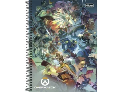 CADERNO DE 10 MATERIAS 200F OVERWATCH 1 CAPA SORTIDAS - comprar online