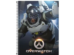 CADERNO DE 10 MATERIAS 200F OVERWATCH 1 CAPA SORTIDAS - comprar online