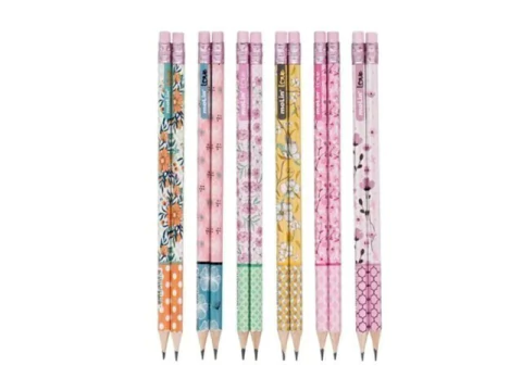 LAPIS PRETO HB N 2 LOVE FLOWERS COM BORRACHA