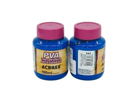 TINTA PVA FOSCA P/ ARTESANATO ACRILEX 100ML AZUL ULTRAMAR 543 A UNID - comprar online