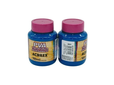 TINTA PVA FOSCA P/ ARTESANATO ACRILEX 100ML AZUL TURQUEZA 501 - comprar online
