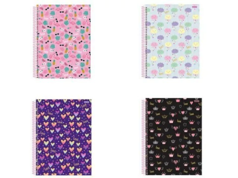 CADERNO DE 01 MATERIA 96F LOVE CAPA SORTIDAS - loja online