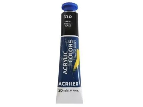 TINTA ACRILICA ACRYLIC COLORS 20ML 320 PRETO - comprar online