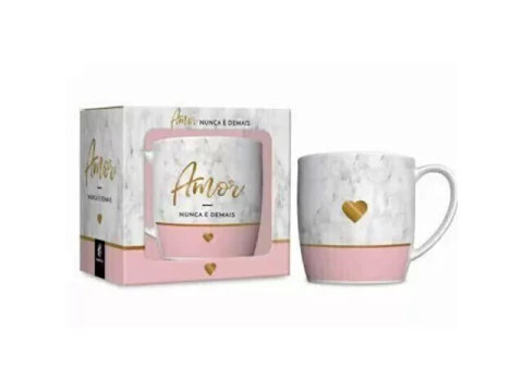 CANECA PORCELANA URBAN 360ML AMOR NUNCA E DEMAIS 2571