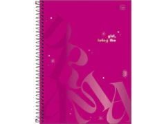 CADERNO DE 01 MATERIA CD LOVE PINK 80FLS CAPA SORTIDAS