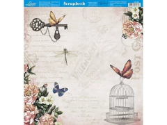SCRAP DUPLA FACE FLORES BORBOLETAS E GAIOLAS - comprar online