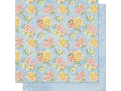SCRAP DUPLA FACE PADRAO DE FLORES FUNDO AZUL 30,5X30,5 - comprar online