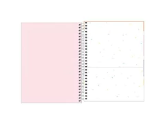 CADERNO COLEGIAL 01 MATERIA HAPPY ROSA 80F CAPA PLASTICA - Papelaria Visão