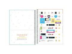 CADERNO COLEGIAL 10 MATERIAS HAPPY AZUL 160F CAPA PLASTICA na internet