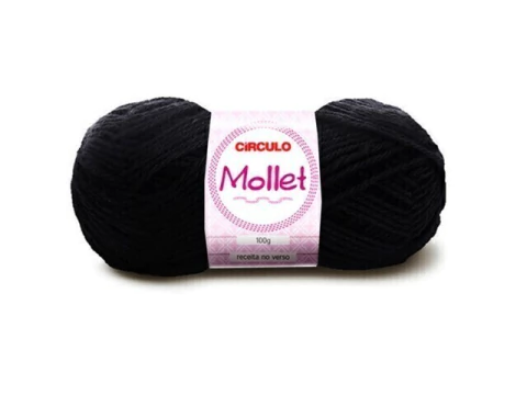LÃ MOLLET 40GR COR 940 PRETO
