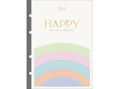 REFIL PARA CADERNO ARGOLADO COLEGIAL HAPPY 56G 80FLS