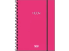 CADERNO DE 10 MATERIAS NEON ROSA 160FLS - comprar online