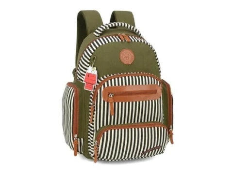 MOCHILA PARA NOTEBOOK LISTRADA VERDE SNOOPY - comprar online