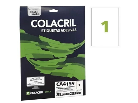 ETIQUETA ADESIVA CA4159 COLACRIL 30X 25X1 1FLS COM 25 ETIQUETAS