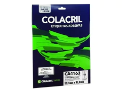 ETIQUETA ADESIVA CA4163 COLACRIL 38,1X 99,1 X 2 10FLS COM 14 ETIQUETAS