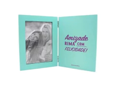 LIVRO PORTA RETRATO MDA AMIZADE RIMA COM FELICIDADE 10X15