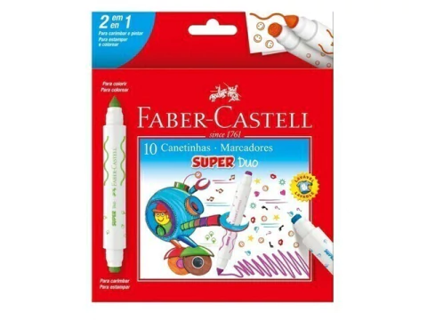 CANETINHAS HIDROGRAFICA 2 PONTAS SUPER DUO FABER-CASTELL - comprar online
